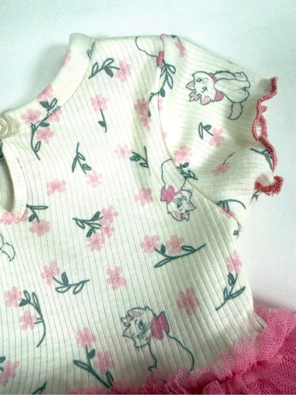 DISNEY CLASSICS Baby Girls’ Marie Tulle Tutu Floral One Piece Aristocats 3-6M